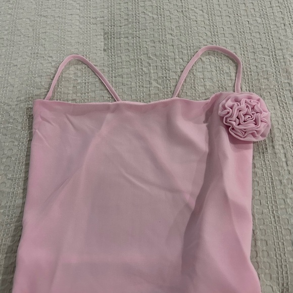 Peppermayo Pale Pink Slip Maxi Dress with Floral Strap - Picture 3 of 9